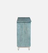 Brush & Timber Handmade Mango Wood  Wood Sideboard In Blue and White Colour
